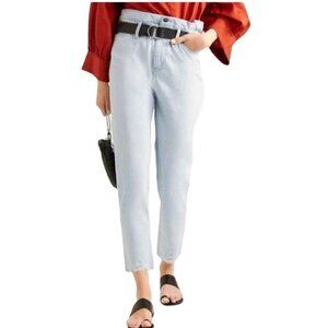 IRO Aven Light Blue Paperbag Jeans Raw Hem Size 25